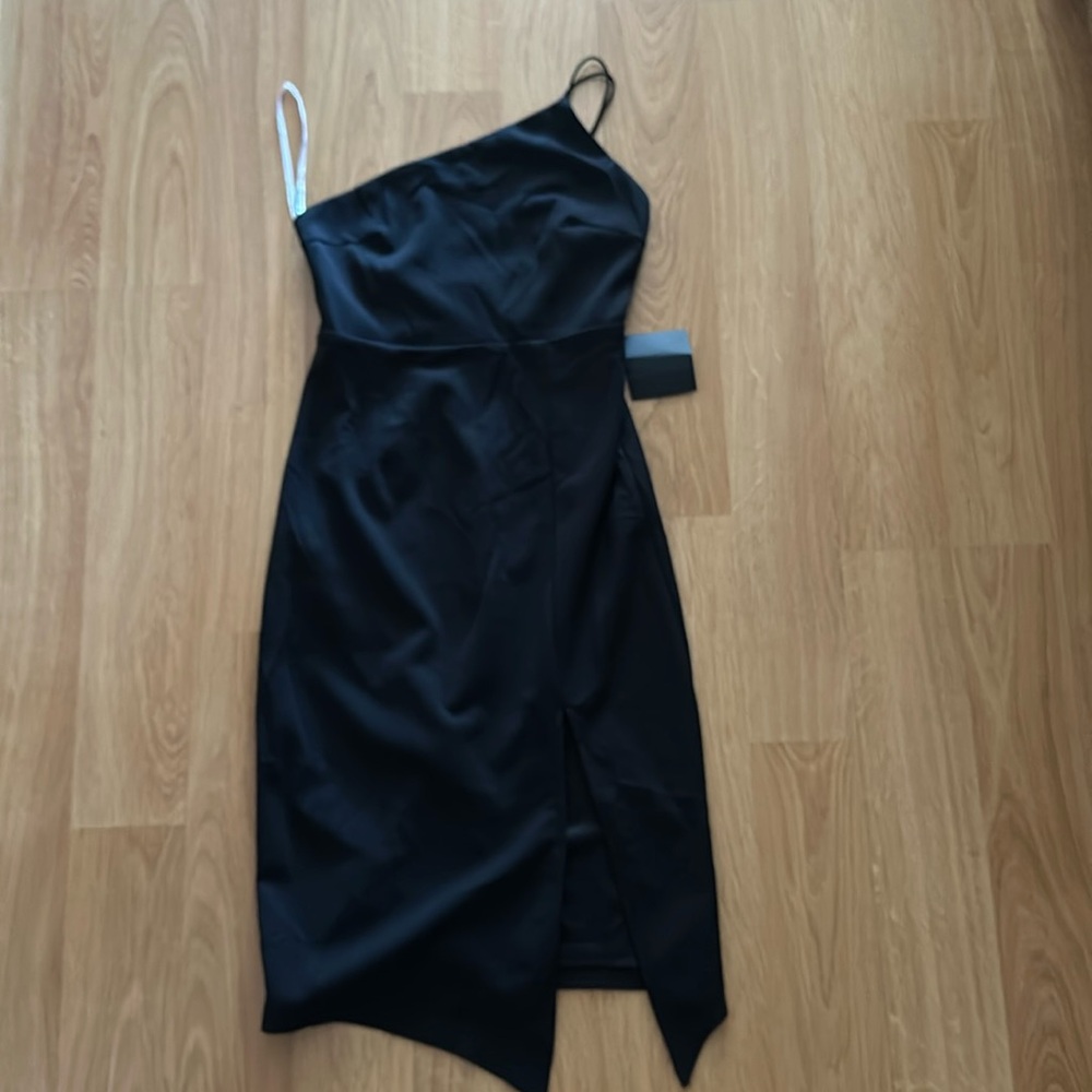 Black midi cocktail dress